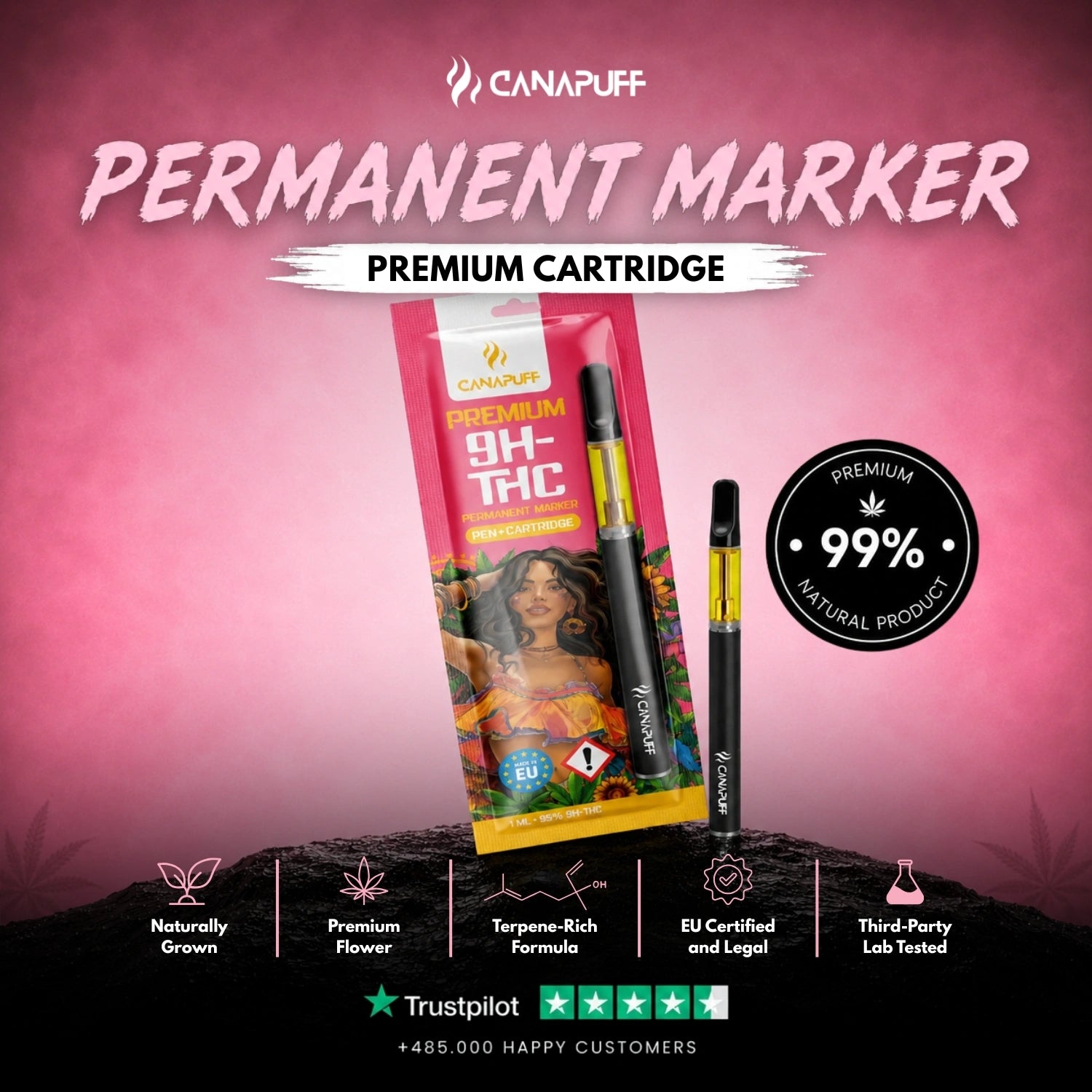 9H-THC Pen+Cartridge Permanent Marker 95%