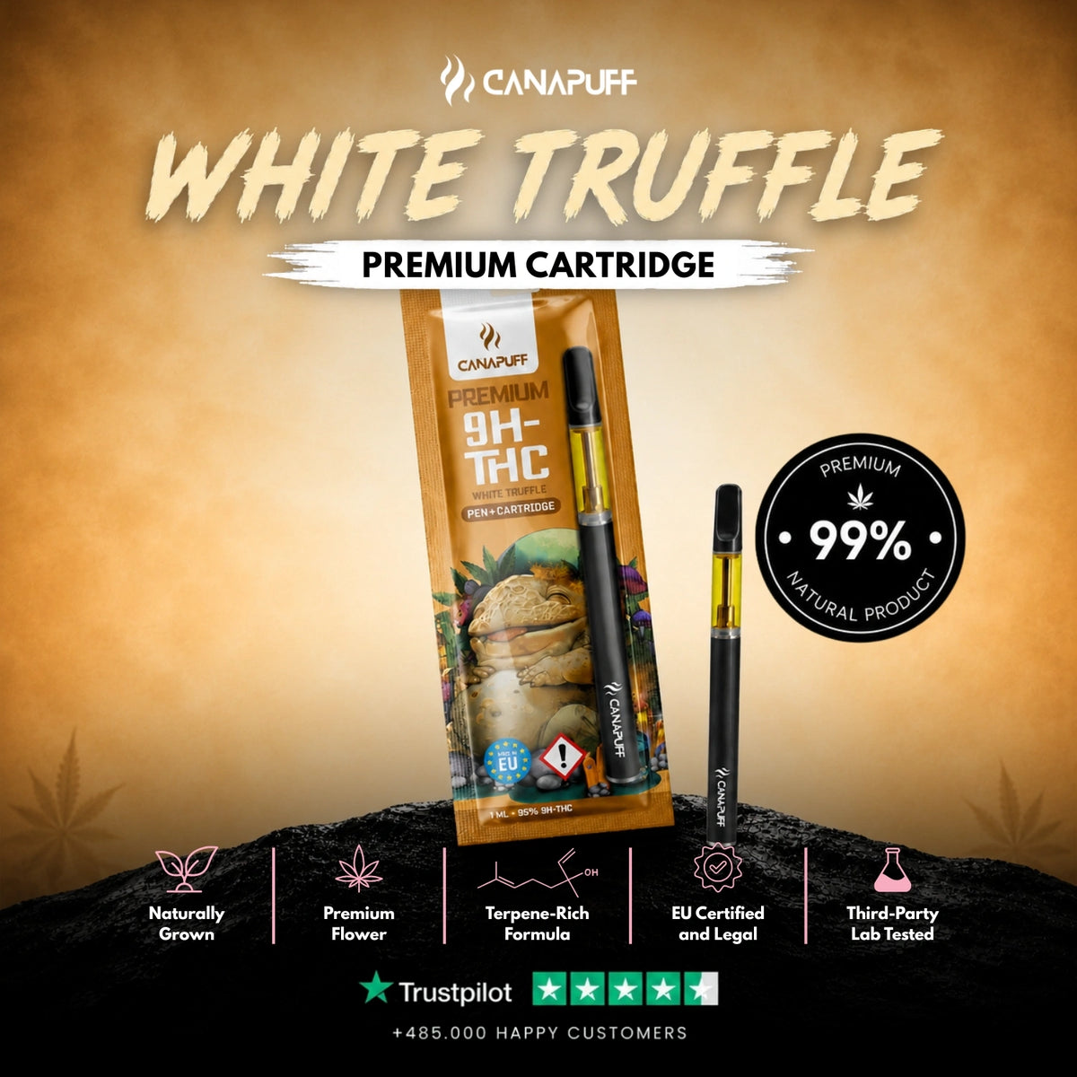 9H-THC Pen+Cartridge White Truffle 95%