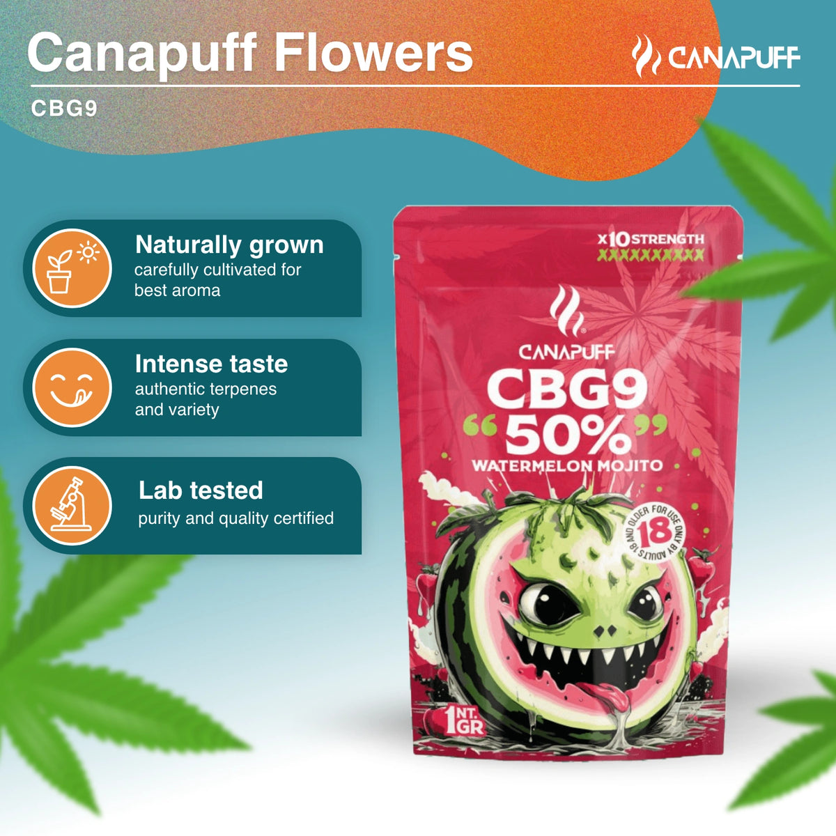 Watermelon Mojito 50% - CBG9 flori - Canapuff