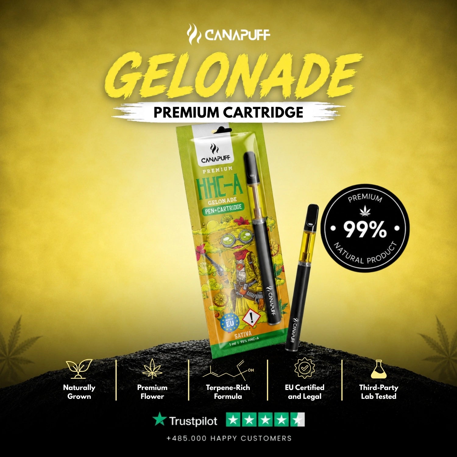 HHC-A pen + cartridge Gelonade 95%