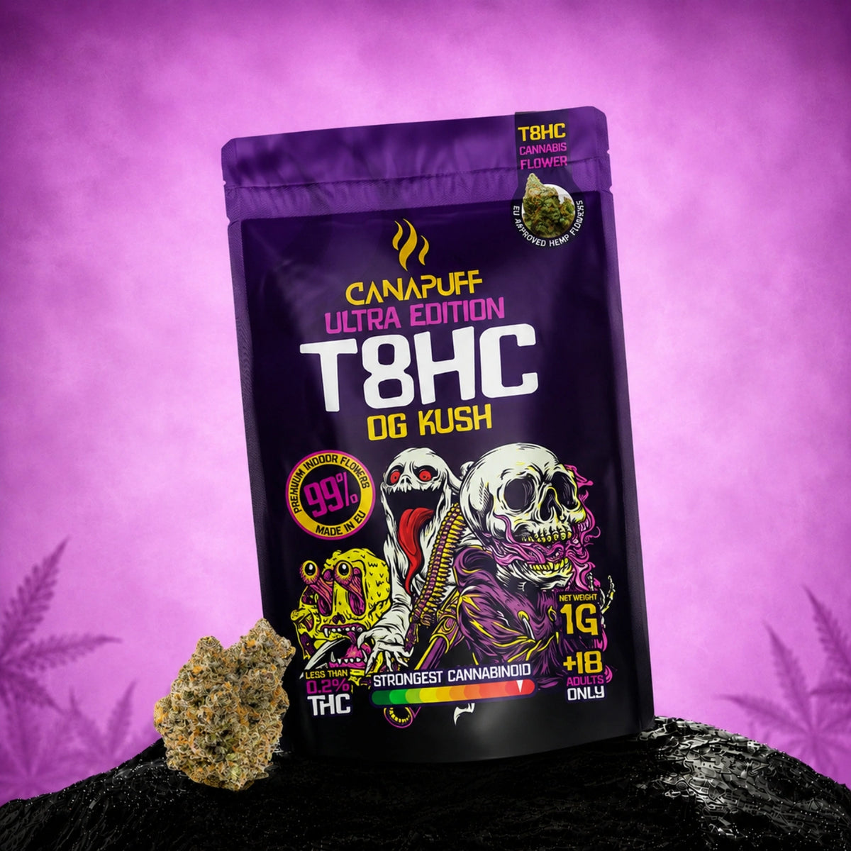 Canapuff T8HC Flowers OG Kush Ultra Edition 99% 1G pouch