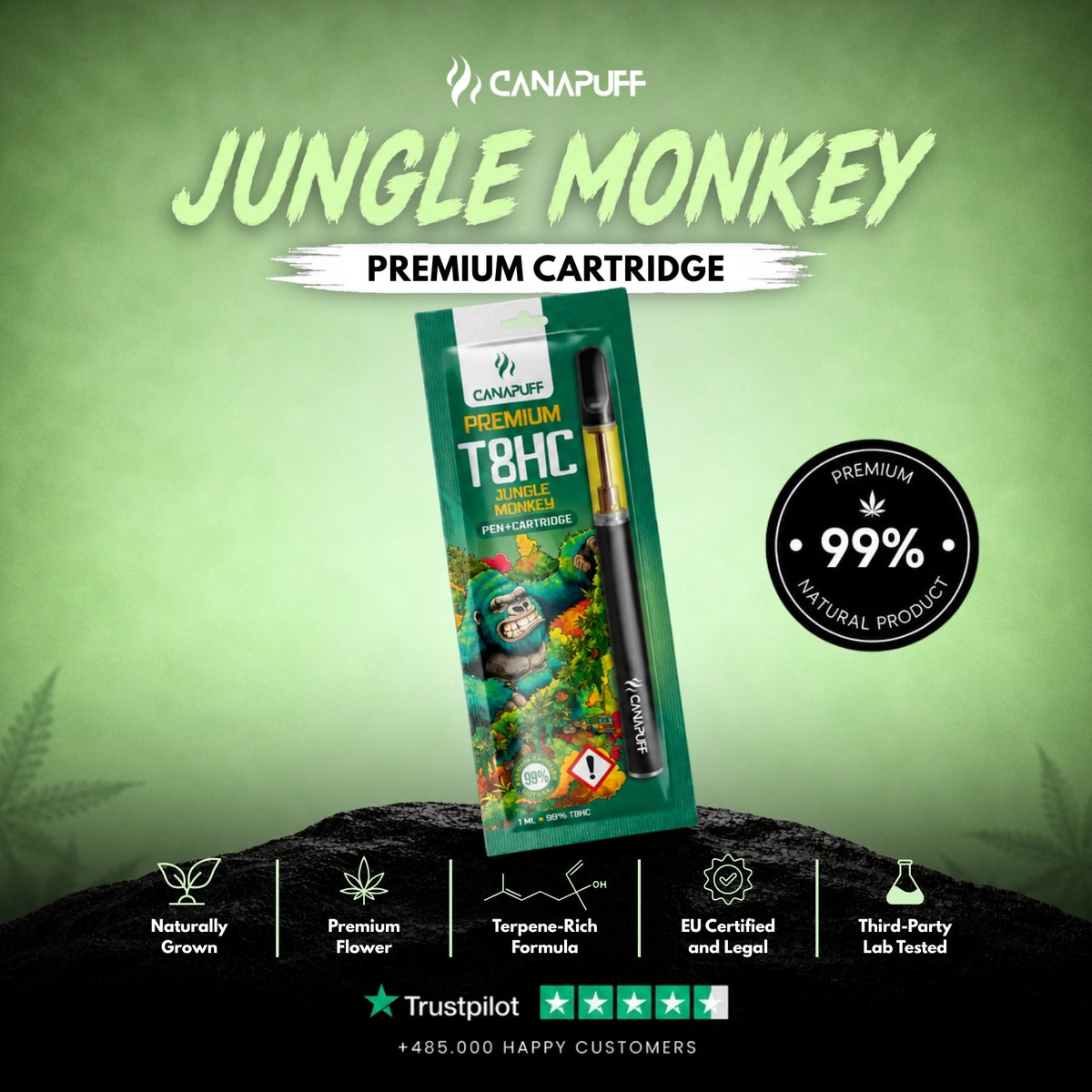 T8HC Pen+Cartridge Jungle Monkey 99%