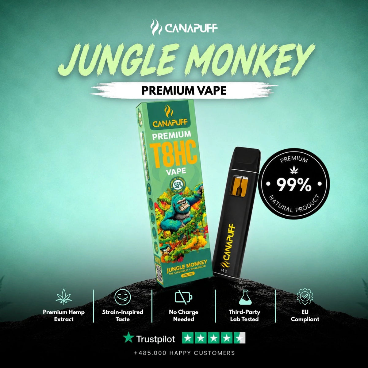 T8HC Vape Jungle Monkey 95% 1ml