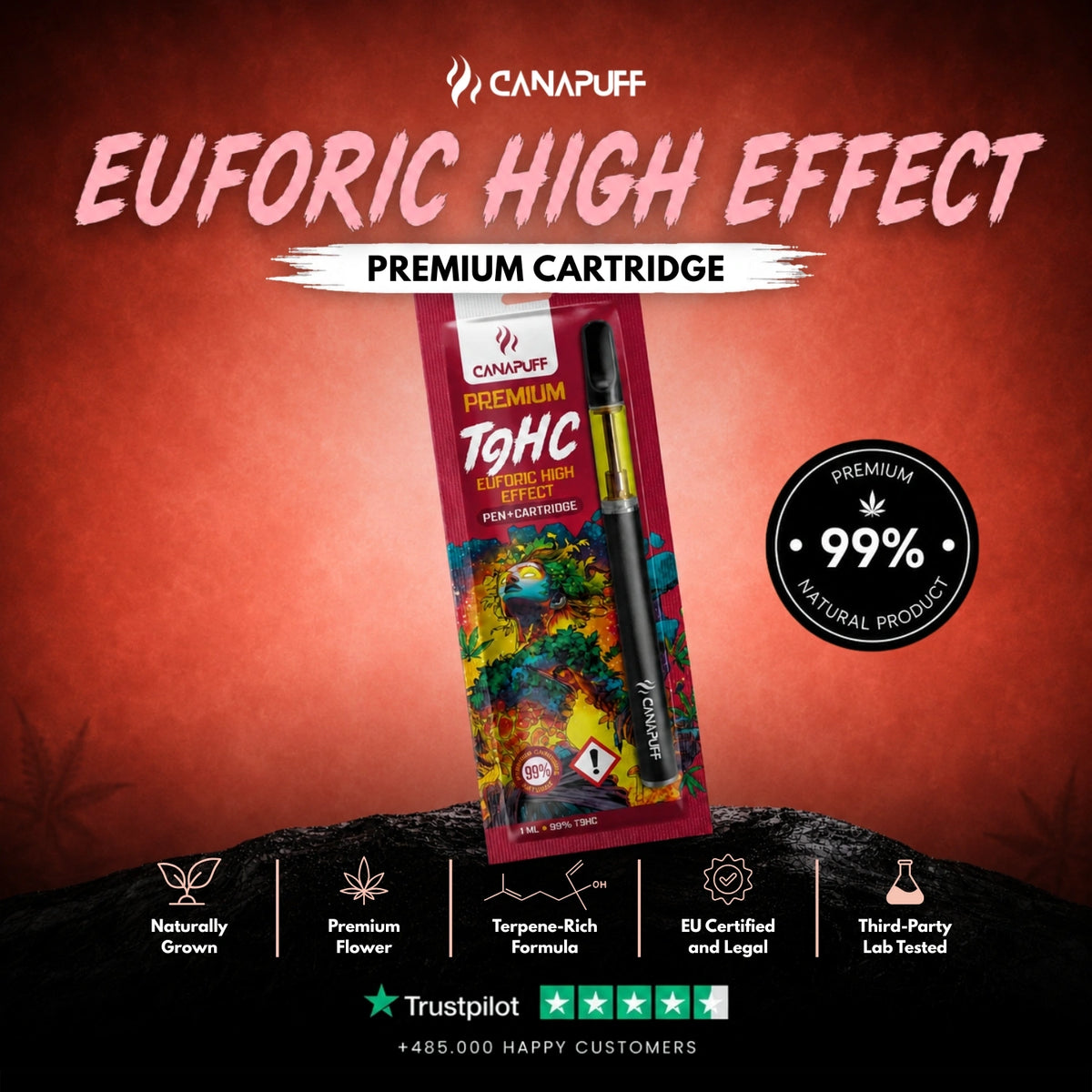 TⳊHC Pen+Cartridge Euforic 99%