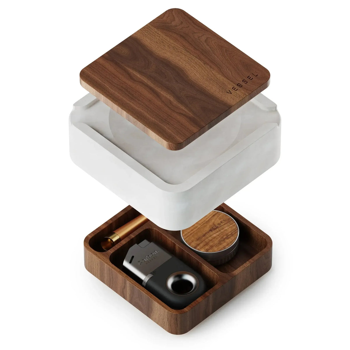 Boîte Vessel pour vape pen et plus, plan moyen sur fond blanc