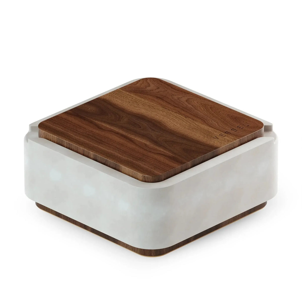Boîte Vessel pour vape pen et plus, plan moyen avec fond blanc, fermée