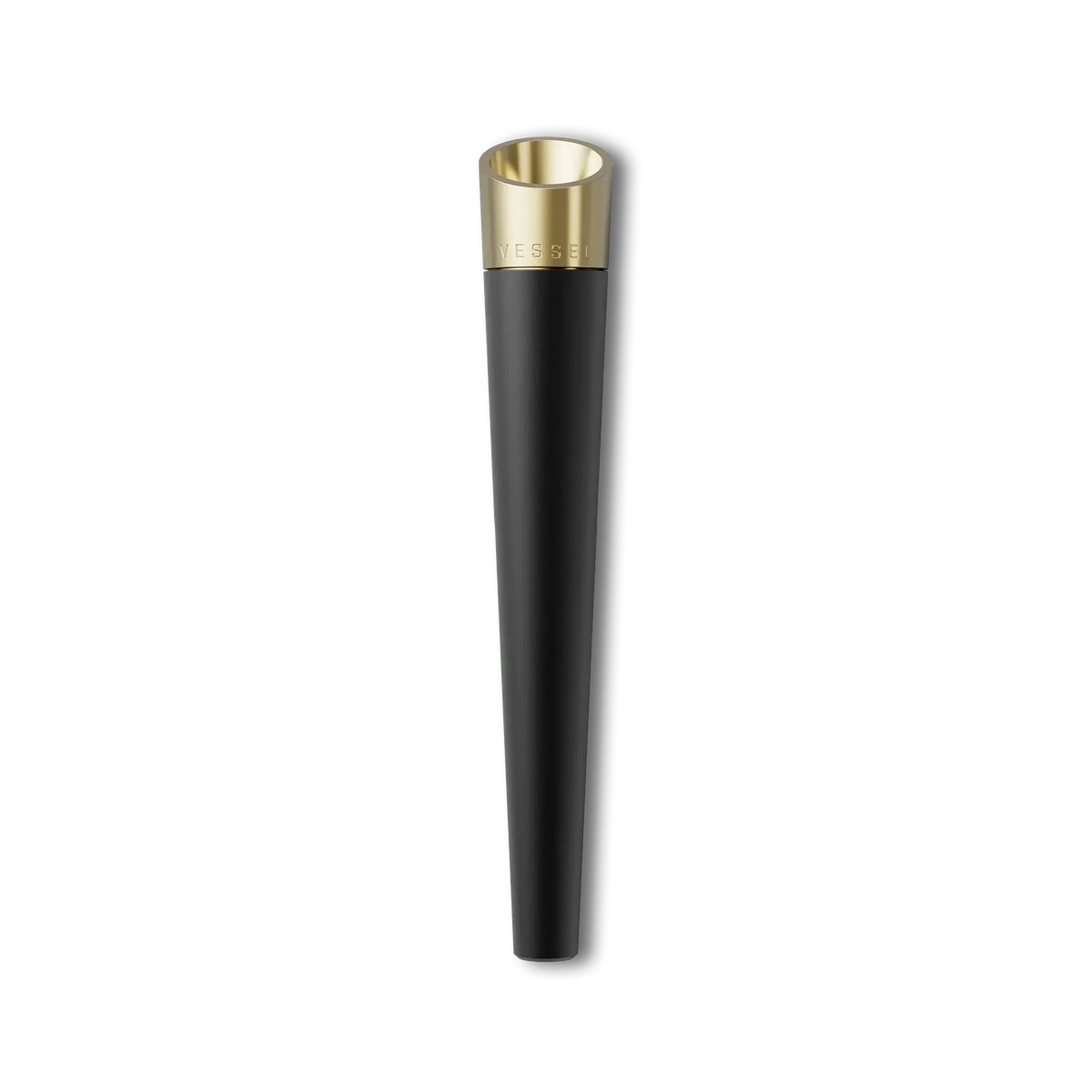 Vessel Cone Onyx pre-roll holder with gold mouthpiece