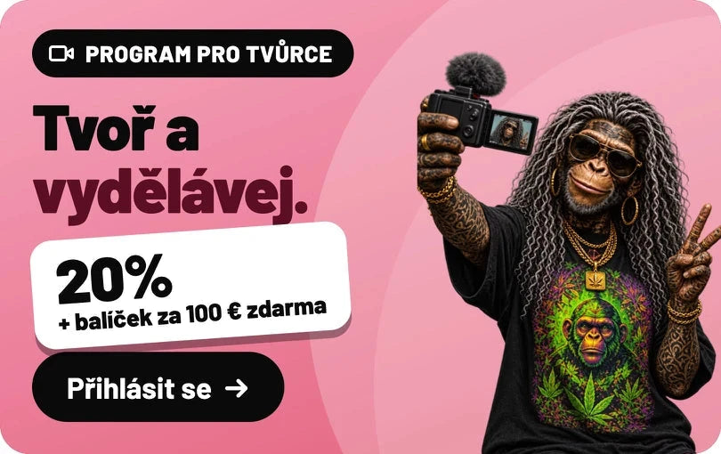 Program pro tvůrce: Tvoř a vydělávej. 20% + balíček za 100 € zdarma. Přihlásit se
