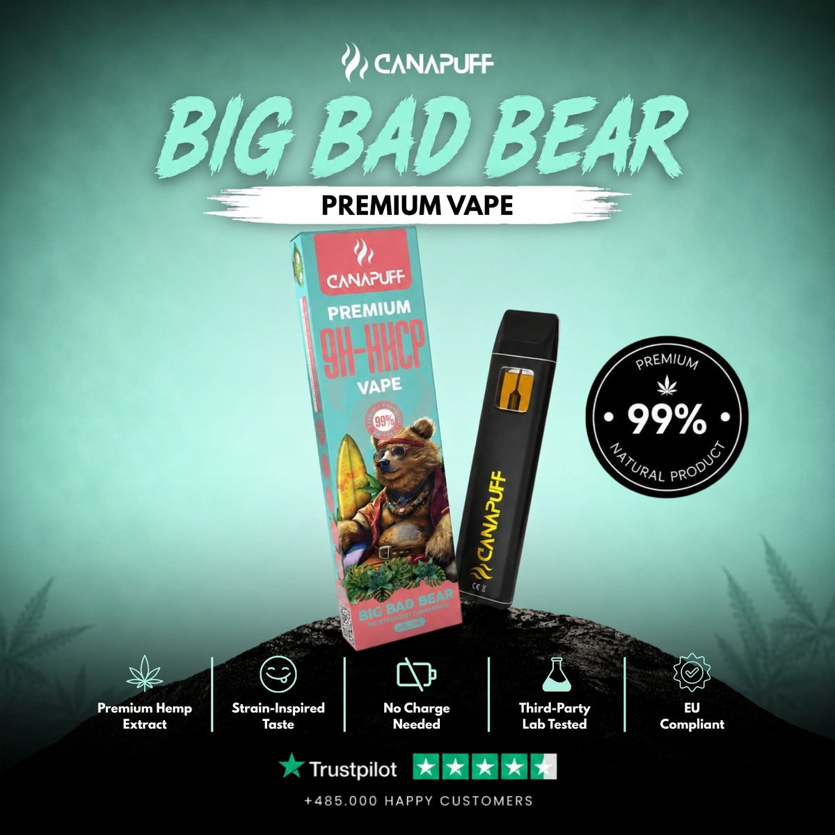 9H-HHCP Vape Big Bad Bear 99% 1ml