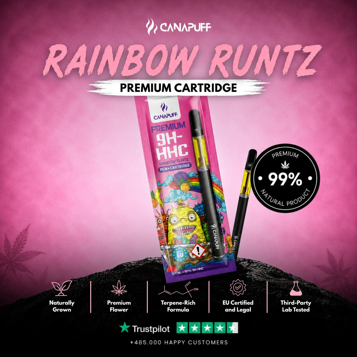 9H-HHC Pen+Cartridge Rainbow Runtz 95%