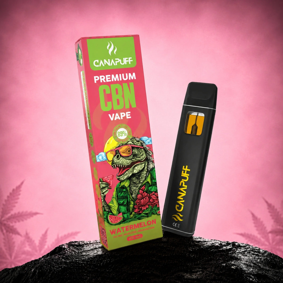 Canapuff CBN Vape Watermelon 89% 1ml disposable pen