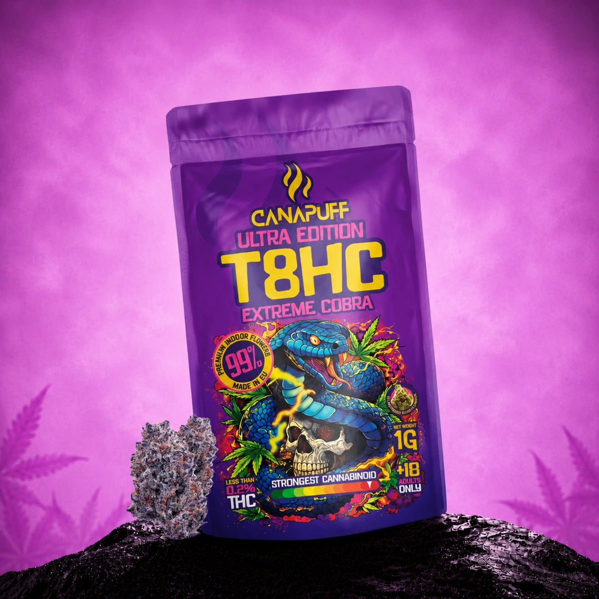 Canapuff T8HC Flowers Extreme Cobra 99% pouch, 1g