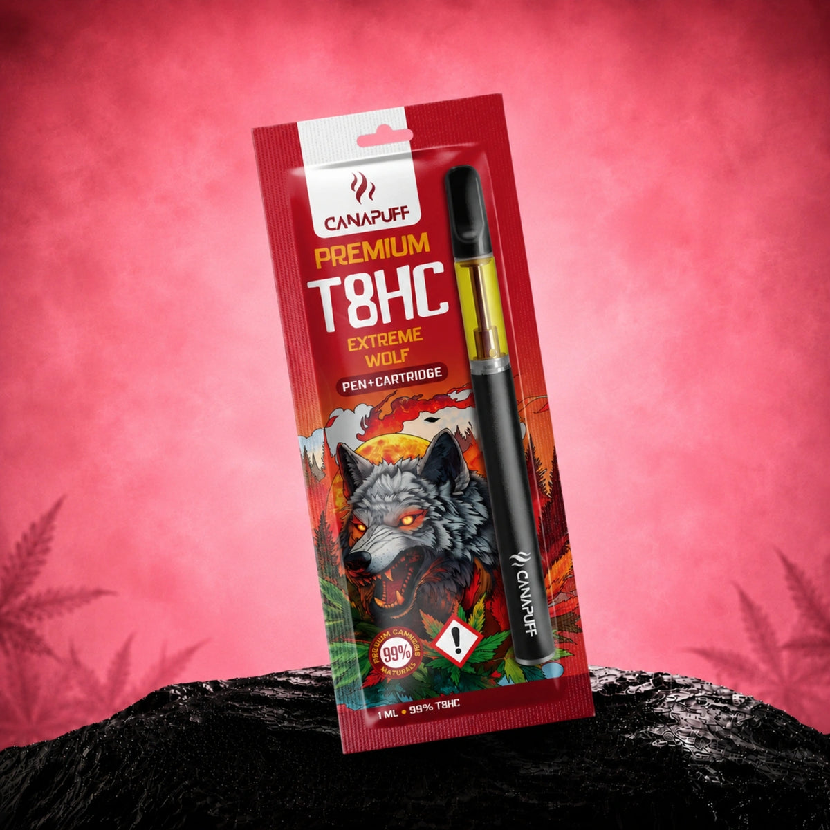 Canapuff T8HC Extreme Wolf pen and cartridge, 1 ml, 99%