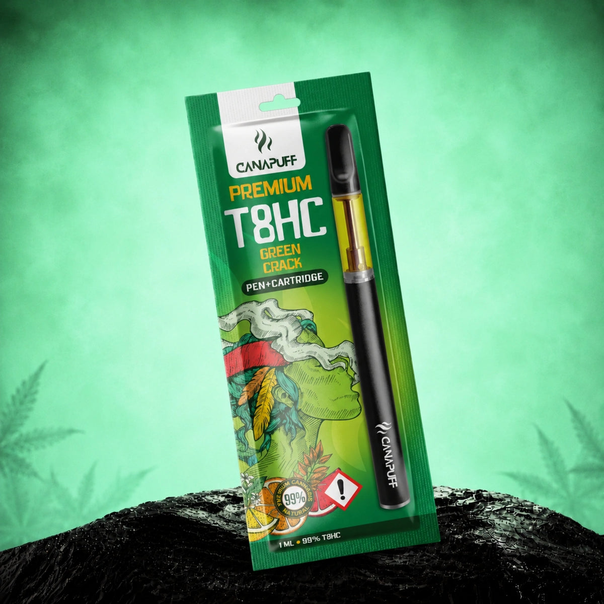Canapuff T8HC Green Crack Pen+Cartridge 1 ml 99%