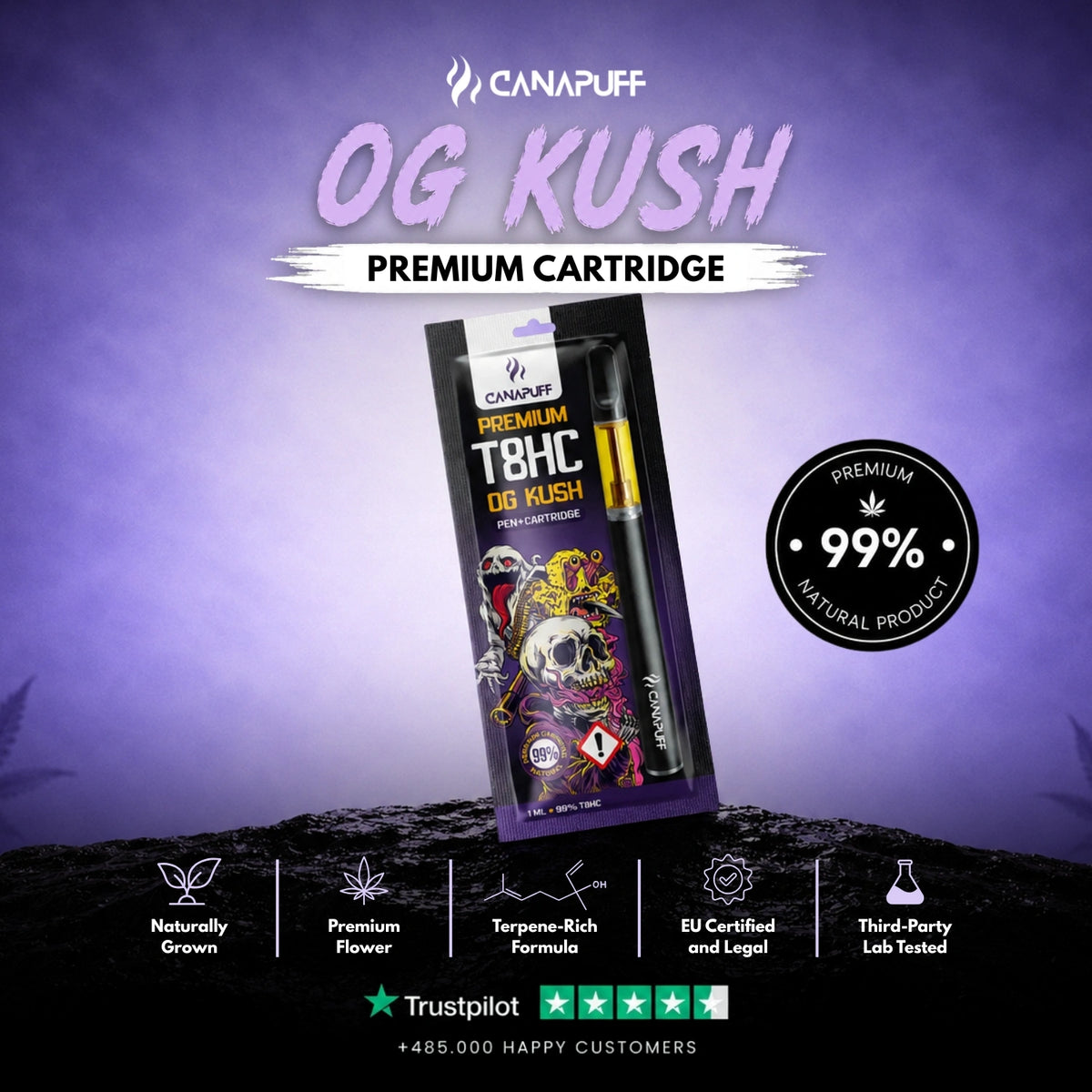 T8HC Pen+Cartridge OG Kush 99%