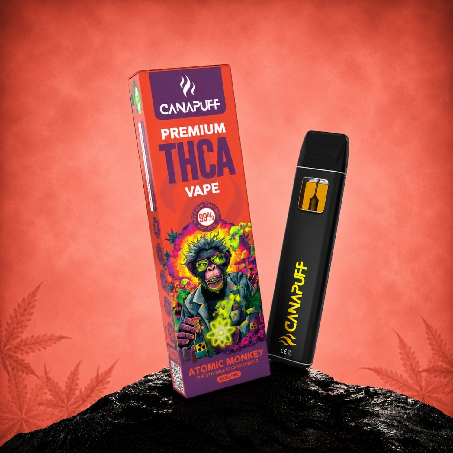 Canapuff THCA Vape Atomic Monkey 99% 1ml disposable pen