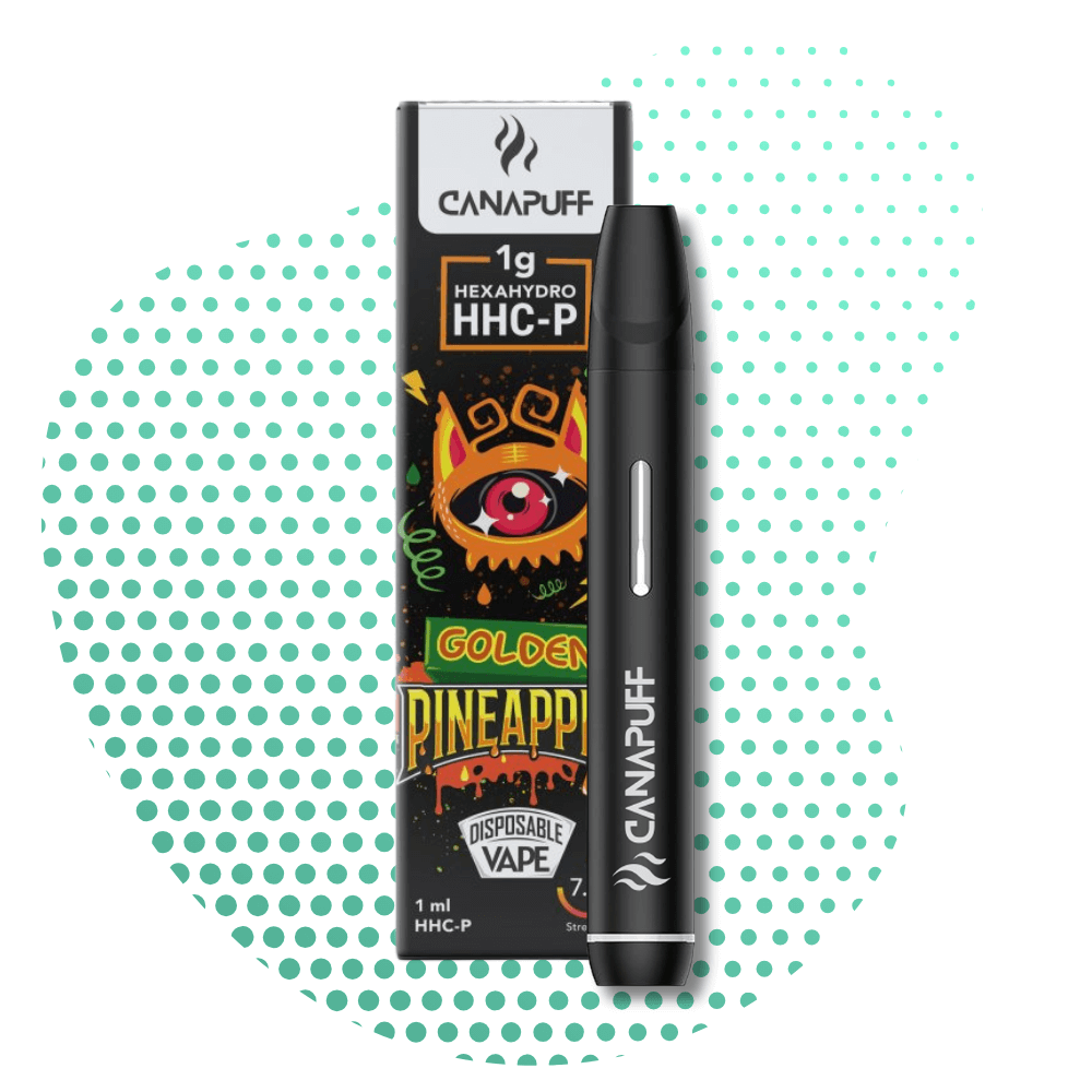 Canapuff BLACK - HHC-P - Abacaxi Dourado - USO ÚNICO - 1ml