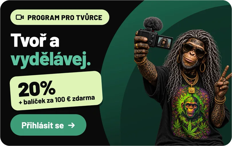 Program pro tvůrce: Tvoř a vydělávej. 20% + balíček za 100 € zdarma. Přihlásit se
