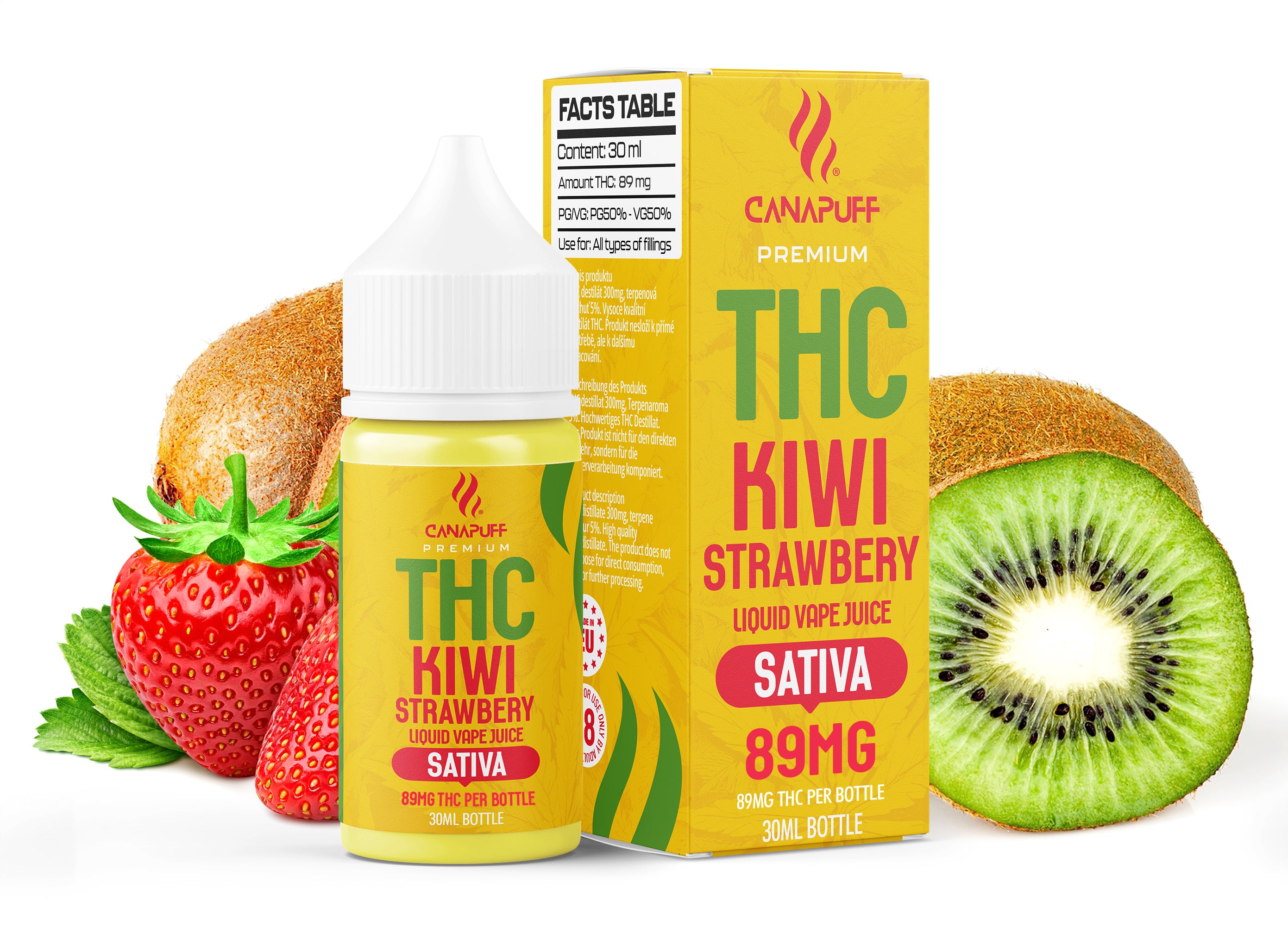 THC Liquid 89mg - Kiwi Strawberry Canapuff